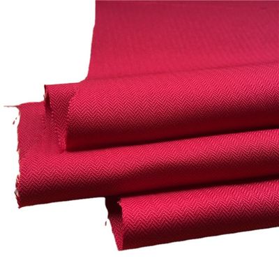 150D*150D Red Wavy Weft Woven Herringbone Fabric for Medium Weight Backpacks and Coats