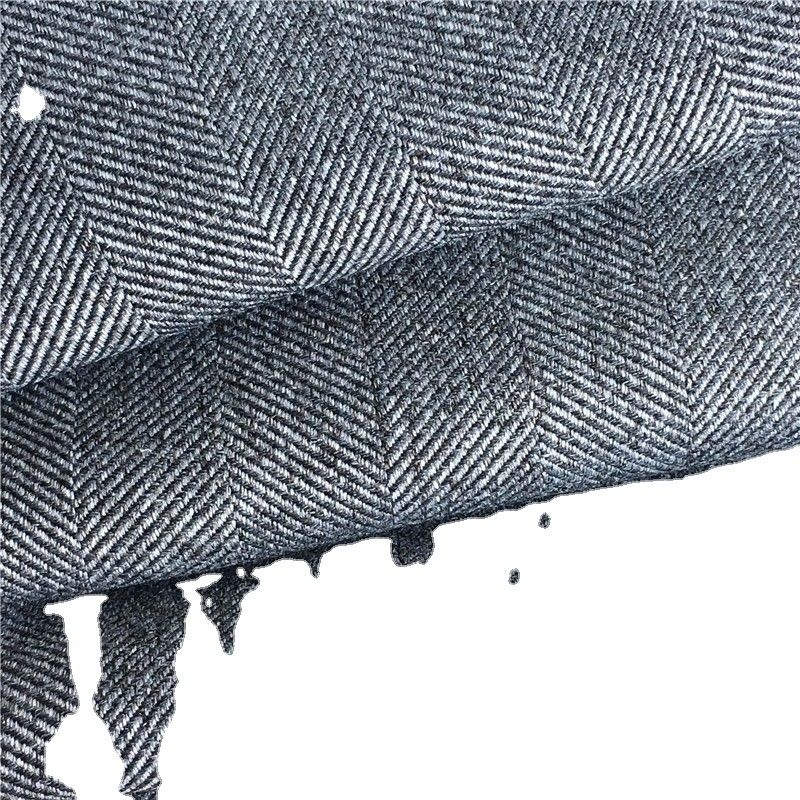 100% Polyester Heavy Weight Ash Wool Imitation Cation Woven Wide Herringbone Fabric for Winter Coat